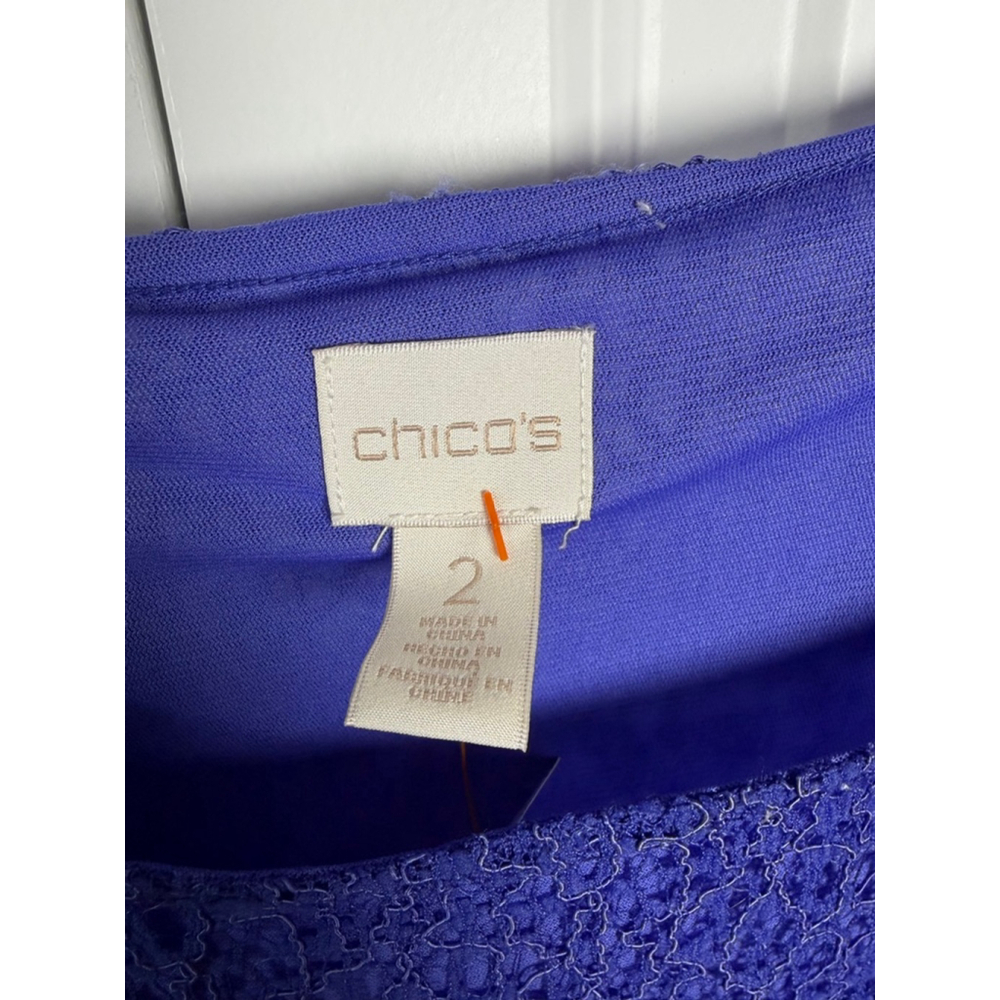 Chico's BlueLace Blouse Size L - Picture 3 of 6